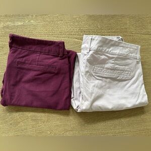 Old Navy Pixie Pants in Plum and Light Lavender